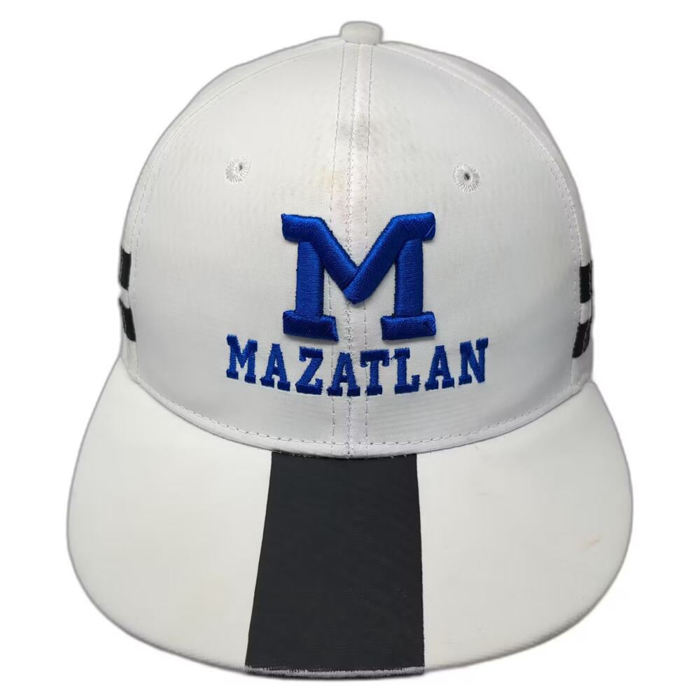 GhoStreet Mazatlan White Blue Snapback Flat Brim Embroidered OS Hat Adjustable
